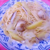 白菜を使ってスープパスタ